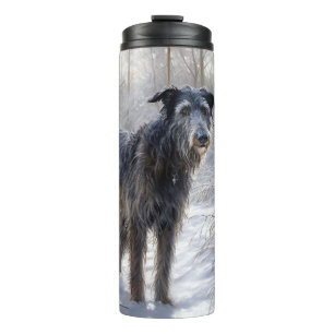 Scottish Deerhound Let It Snow Christmas Thermosbecher