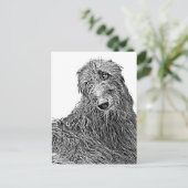 Scottish deerhound Noir et Blanc Postkarte (Stehend Vorderseite)