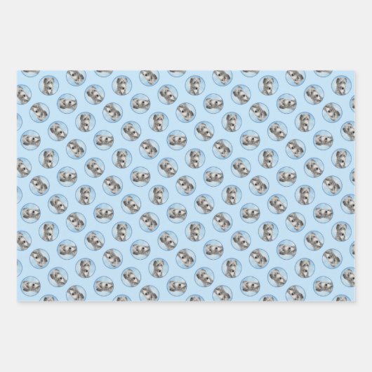 Scottish Deerhound Painting Gray Original Dog Art Geschenkpapier Set (Vorderseite)