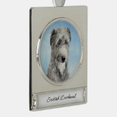 Scottish Deerhound Painting - Niedlich Original Do Banner-Ornament Silber (Rechts)