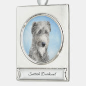 Scottish Deerhound Painting - Niedlich Original Do Banner-Ornament Silber (Links)
