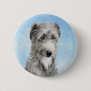 Scottish Deerhound Painting - Niedlich Original Do Button