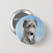 Scottish Deerhound Painting - Niedlich Original Do Button (Vorne & Hinten)