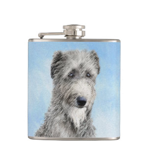 Scottish Deerhound Painting - Niedlich Original Do Flachmann