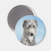 Scottish Deerhound Painting - Niedlich Original Do Magnet (Vorderseite/Rückseite)
