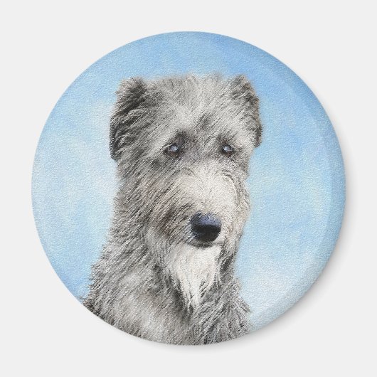 Scottish Deerhound Painting - Niedlich Original Do Magnet (Vorne)