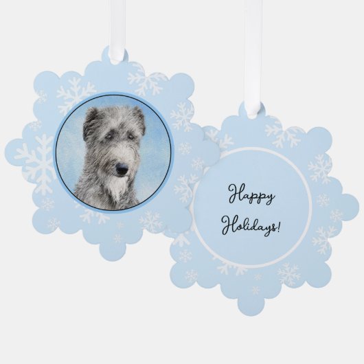 Scottish Deerhound Painting - Niedlich Original Do Ornament Karte (Vorderseite/Rückseite)