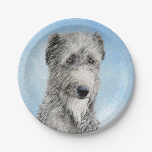 Scottish Deerhound Painting - Niedlich Original Do Pappteller (Vorderseite)