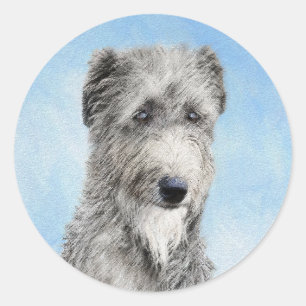 Scottish Deerhound Painting - Niedlich Original Do Runder Aufkleber