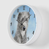 Scottish Deerhound Painting - Niedlich Original Do Uhr (Winkel)