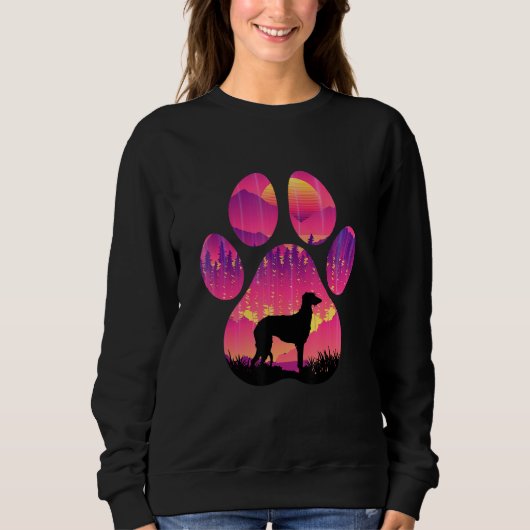 Scottish Deerhound Paw Mom Dad Dog Women Men Sweatshirt (Vorderseite)