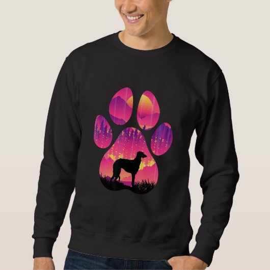 Scottish Deerhound Paw Mom Dad Dog  Women Men Sweatshirt (Vorderseite)