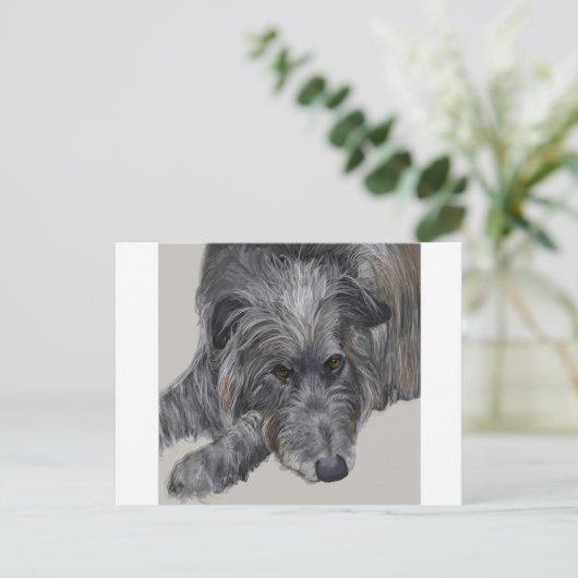 Scottish Deerhound Postkarte (Stehend Vorderseite)
