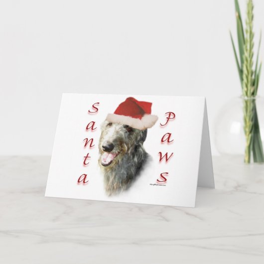 Scottish Deerhound Santa Paws Feiertagskarte (Vorderseite)