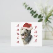 Scottish Deerhound Santa Paws Feiertagspostkarte (Stehend Vorderseite)