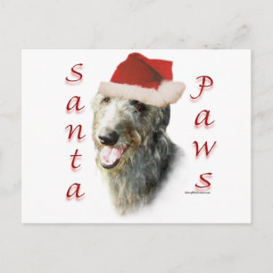 Scottish Deerhound Santa Paws Feiertagspostkarte