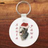 Scottish Deerhound Santa Paws Schlüsselanhänger (Vorderseite)