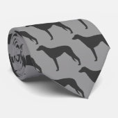 Scottish Deerhound Silhouetten Dogs Pattern Gray Krawatte (Gerollt)