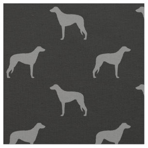 Scottish Deerhound Silhouetten Grau und Black Stoff