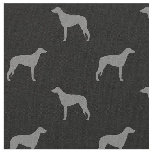 Scottish Deerhound Silhouetten Grau und Black Stoff (Nahaufnahme)