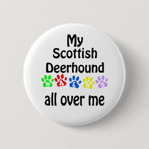 Scottish Deerhound Walks Design Button