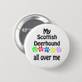 Scottish Deerhound Walks Design Button (Vorne & Hinten)