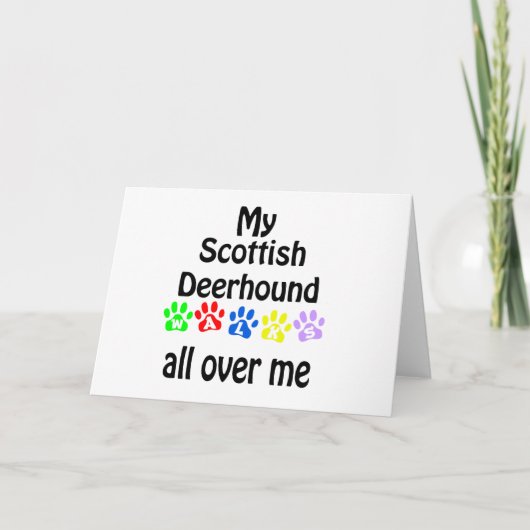 Scottish Deerhound Walks Design Feiertagskarte (Vorderseite)