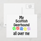 Scottish Deerhound Walks Design Postkarte (Vorne/Hinten)