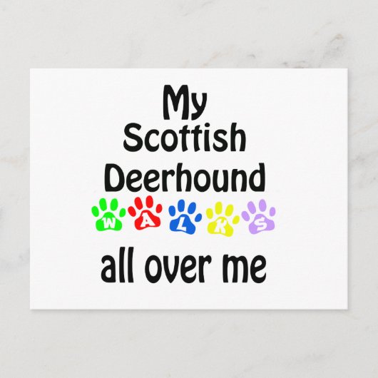 Scottish Deerhound Walks Design Postkarte (Vorderseite)