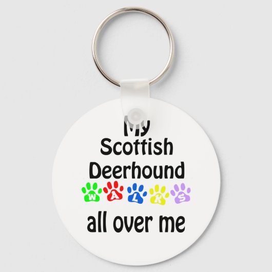 Scottish Deerhound Walks Design Schlüsselanhänger (Vorderseite)