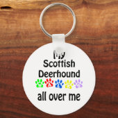 Scottish Deerhound Walks Design Schlüsselanhänger (Vorderseite)