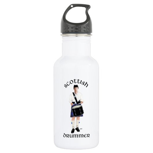 Scottish Drummer - Blue Kilt Trinkflasche (Vorderseite)