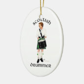 Scottish Drummer - Green Kilt Keramikornament (Links)