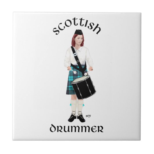 Scottish Drummer - Türkis Fliese (Vorderseite)