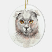 Scottish-Falten-Katze Keramikornament (Links)