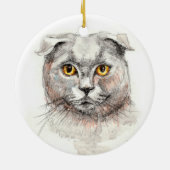 Scottish-Falten-Katze Keramikornament (Hinten)