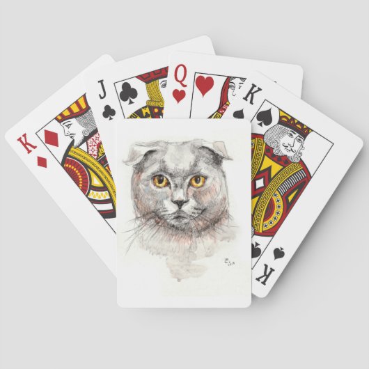 Scottish-Falten-Katze Spielkarten (Rückseite)