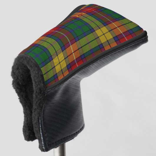 Scottish färbt Clan-BuchananTartan kariert Golf Headcover (3/4 Vorderseite)