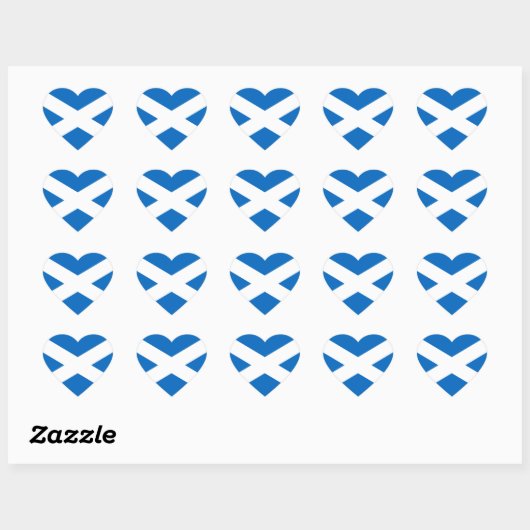 Scottish Flag Heart Sticker (Blatt)