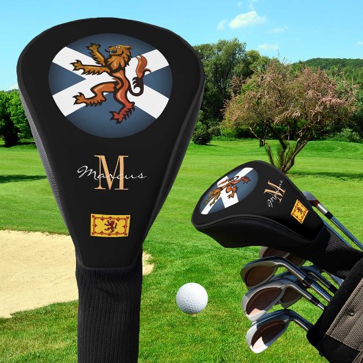 Scottish Flag & Lion, Mit Monogramm Golfclubs Golf Headcover