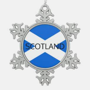 Scottish Flag Scotland orncn Schneeflocken Zinn-Ornament