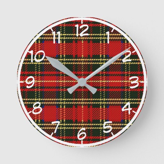 Scottish Flannel Runde Wanduhr (Vorderseite)