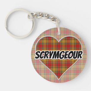 Scottish Flash Clan Scrymgeour Tartan Heart Schlüsselanhänger