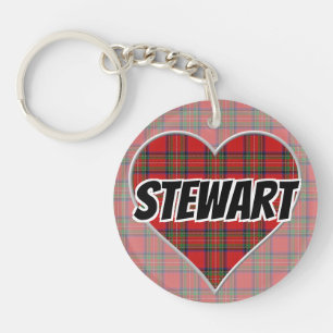 Scottish Flash Clan Stewart Tartan Heart Schlüsselanhänger