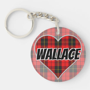 Scottish Flash Clan Wallace Tartan Heart Schlüsselanhänger