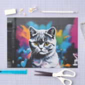 Scottish Fold Art Vibrant Seidenpapier (Handwerk)
