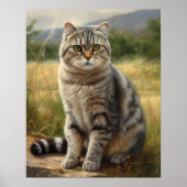 Scottish Fold Cat Art Print Poster (Vorne)