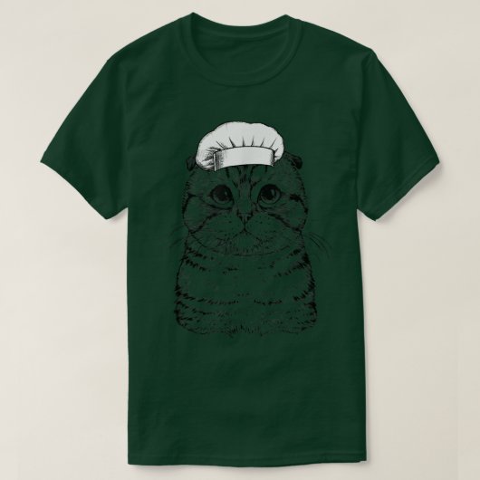 Scottish Fold Cat Cook Koch Funny Cooking T-Shirt (Design vorne)