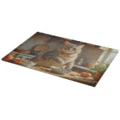 Scottish Fold Cat Cooking in Kitchen Schneidebrett (Ecke)