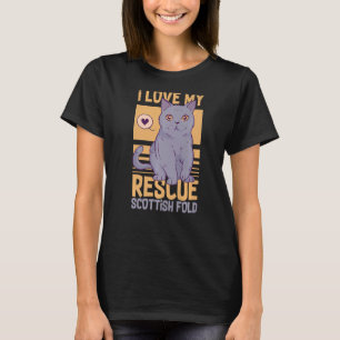 Scottish Fold Cat Longhair Highland Kitten Eigentü T-Shirt